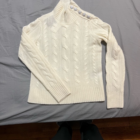 Women's 100% Cashmere Mock Neck Sweater - Picture 3 of 6